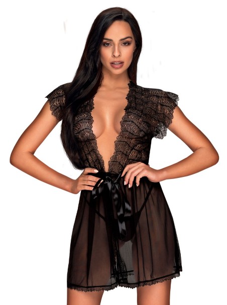 Obsessive Lingerie sexy vestaglia in tulle e pizzo Romanesa Obsessive Lingerie sexy vestaglia in tulle e pizzo Romanesa