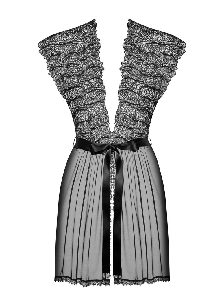 Obsessive Lingerie sexy vestaglia in tulle e pizzo Romanesa