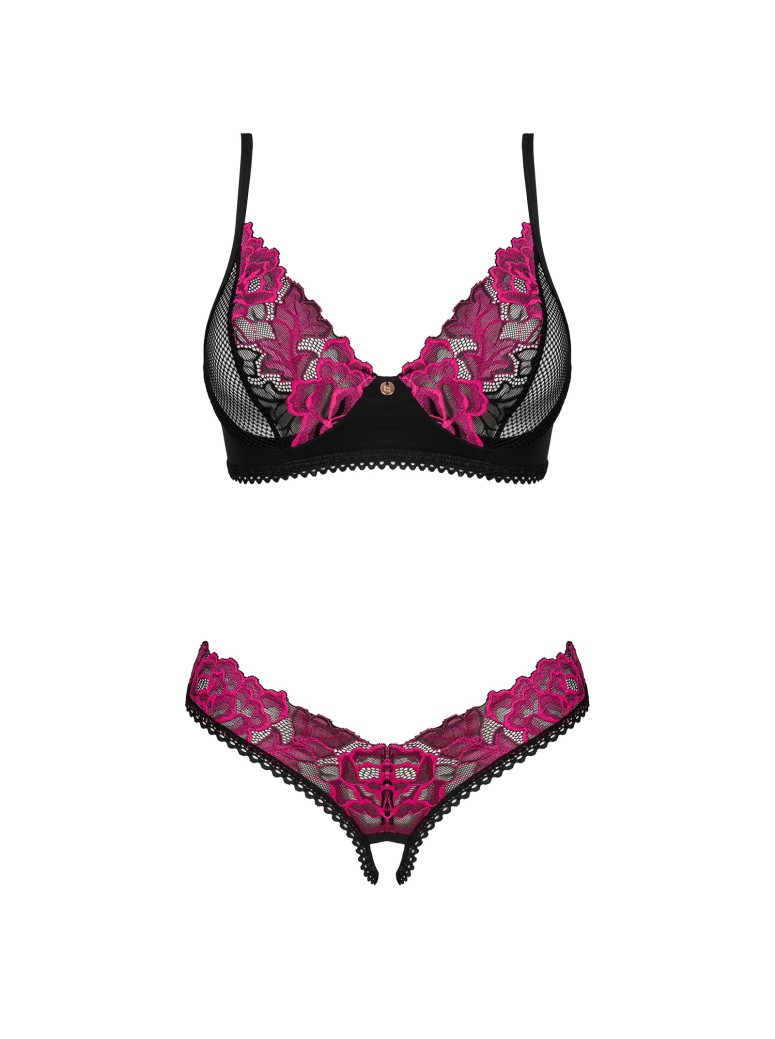Obsessive Lingerie sexy completino due pezzi aperto Rosenty