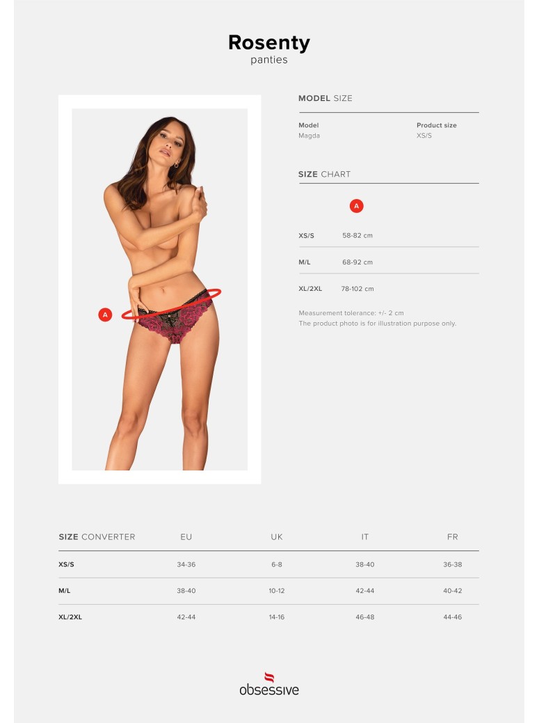 Obsessive Lingerie mutandine in pizzo floreale Rosenty