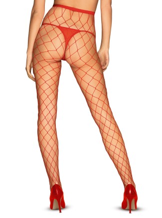 Obsessive Lingerie collant rossi a rete larga S812 2
