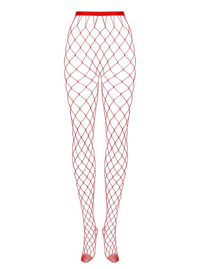 Obsessive Lingerie collant rossi a rete larga S812