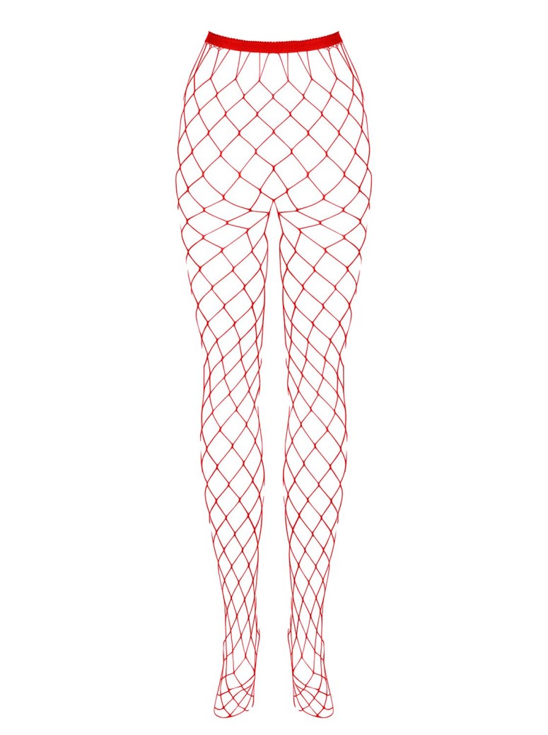 Obsessive Lingerie collant rossi a rete larga S812