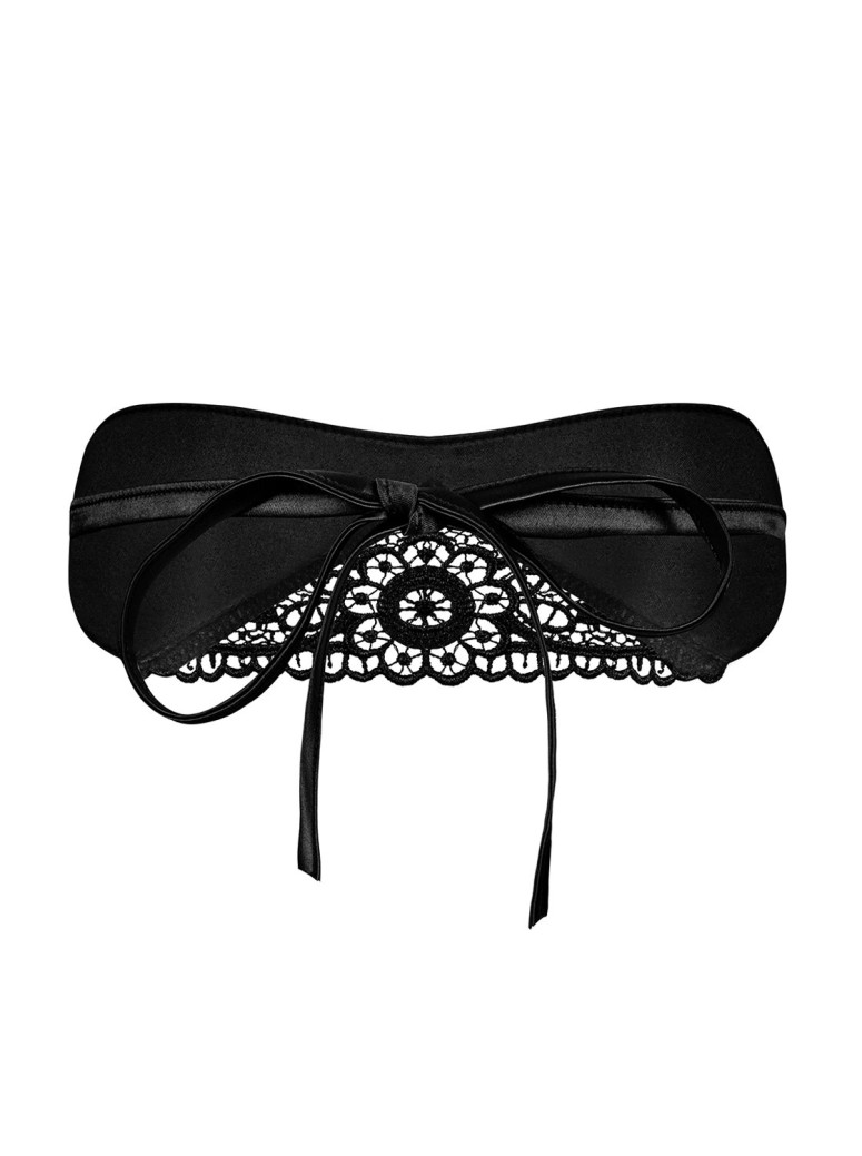 Obsessive Lingerie maschera in raso nera Satinia