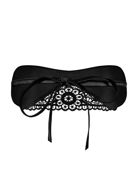 Obsessive Lingerie maschera in raso nera Satinia
