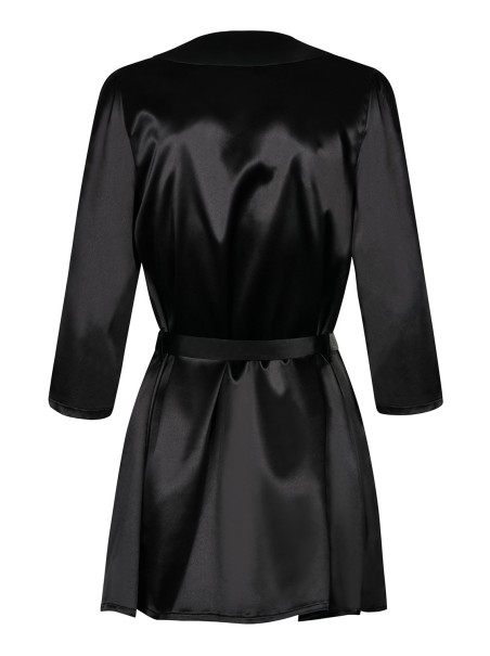 Obsessive elegante vestaglia nera in raso satinato con perizoma Satinia Obsessive elegante vestaglia nera in raso satinato con perizoma Satinia