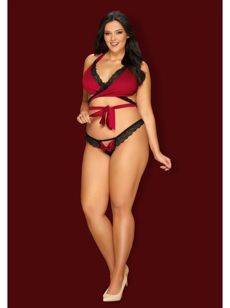 Obsessive Lingerie completo intimo due pezzi rosso Sensuelia