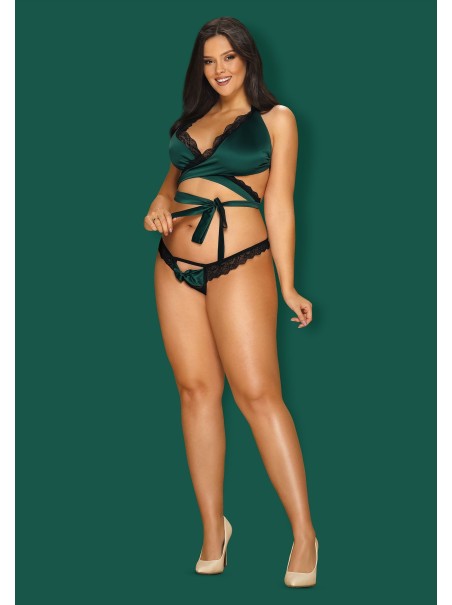 Obsessive Lingerie completo intimo due pezzi verde Sensuelia