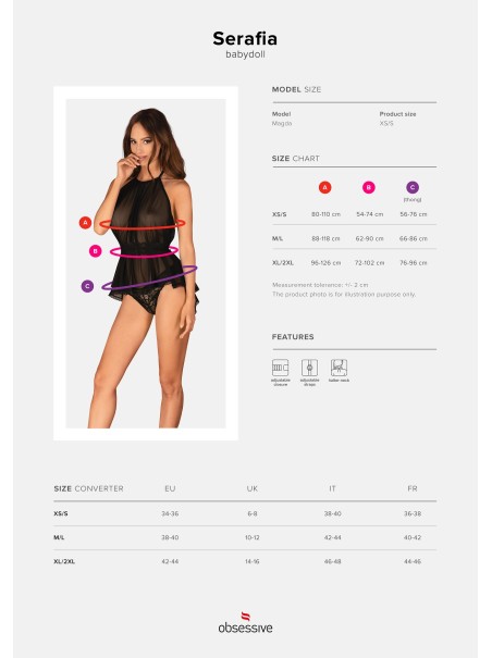 Obsessive Lingerie sexy babydoll trasparente con perizoma Serafia Obsessive Lingerie sexy babydoll trasparente con perizoma Serafia