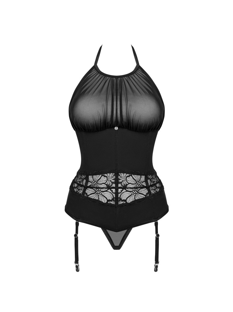 Obsessive Lingerie sexy corsetto trasparente con perizoma Serafia