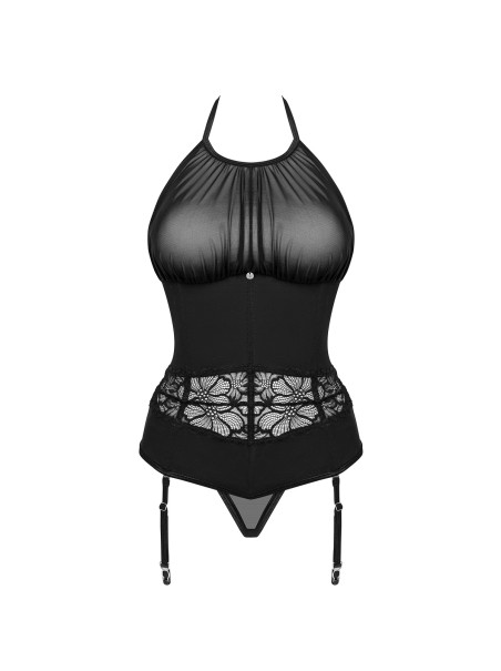 Obsessive Lingerie sexy corsetto trasparente con perizoma Serafia