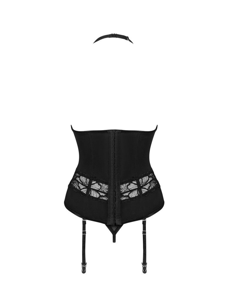 Obsessive Lingerie sexy corsetto trasparente con perizoma Serafia