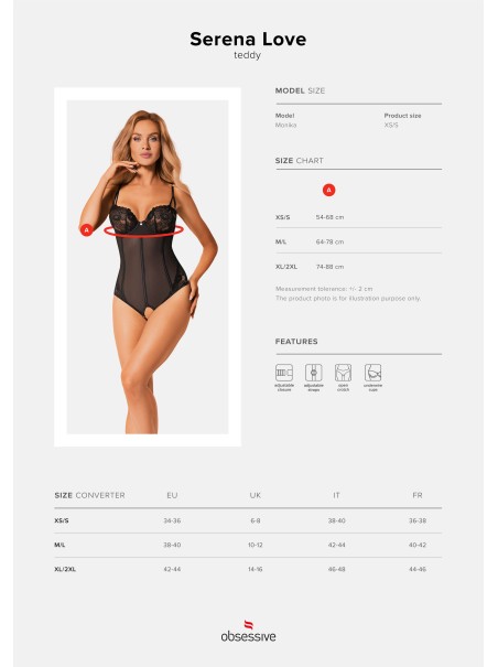 Obsessive Lingerie Serena Love sexy body aperto all inguine