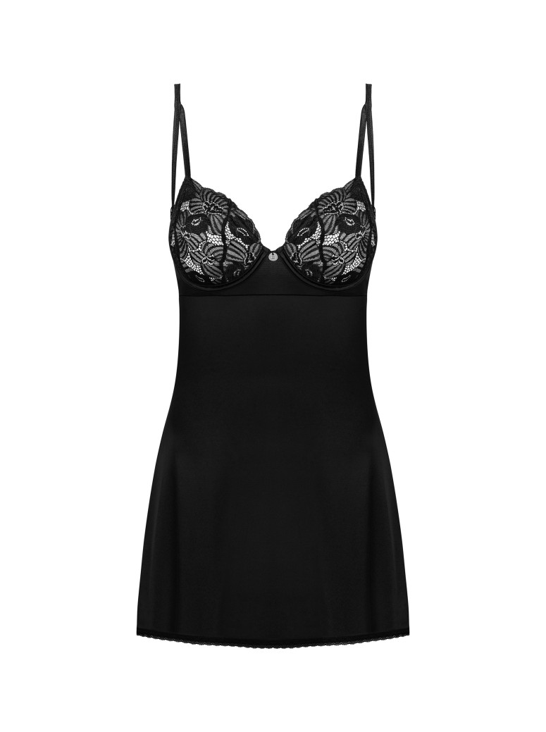 Obsessive Lingerie chemise in raso e pizzo con perizoma Serena Love