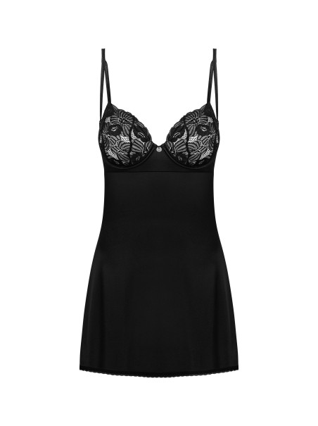 Obsessive Lingerie chemise in raso e pizzo con perizoma Serena Love