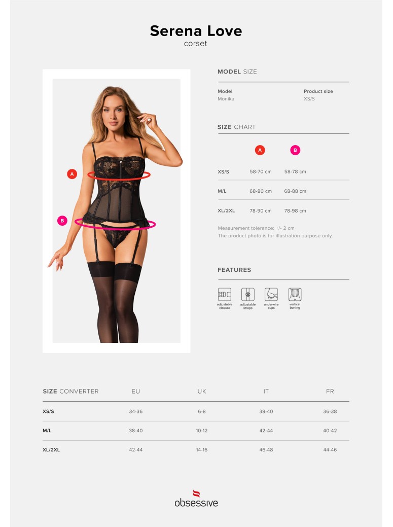 Obsessive sexy corsetto con stecche verticali e perizoma Serena Love