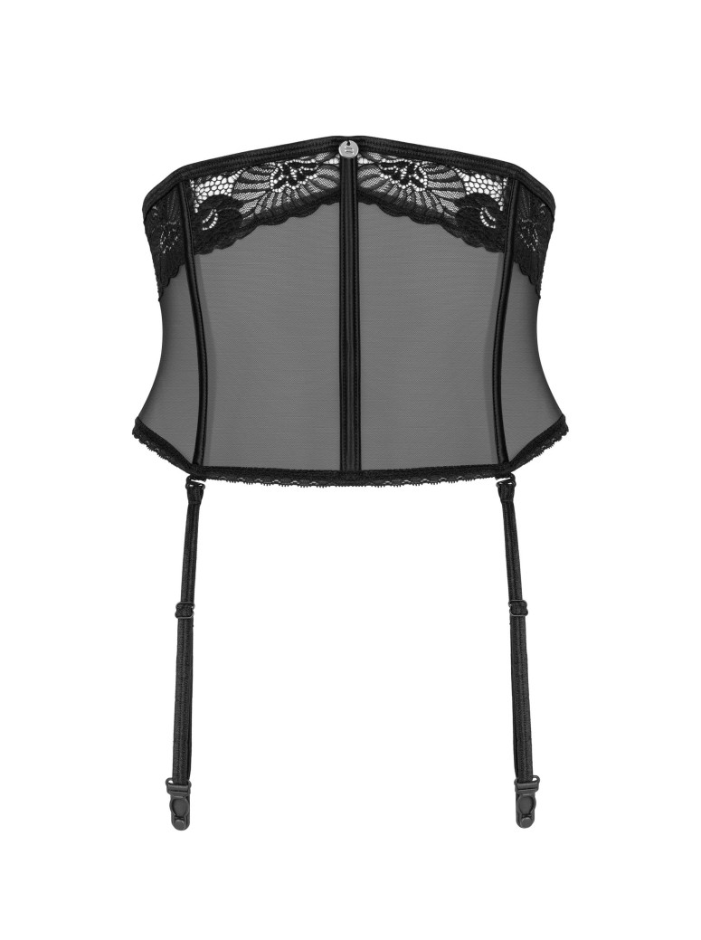Obsessive sexy reggicalze in tulle e pizzo con stecche verticali Serena