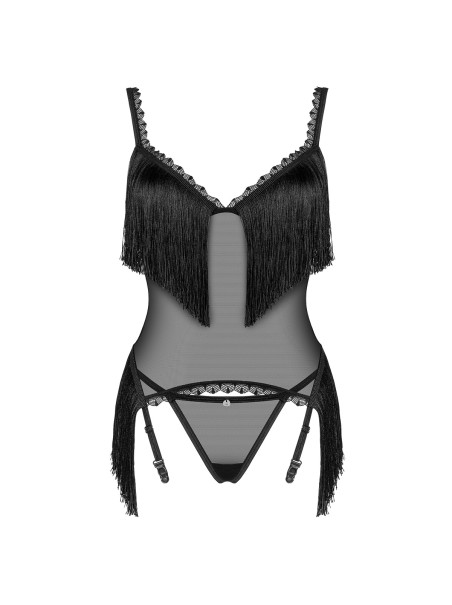 Obsessive Lingerie sexy corsetto con frange e perizoma coordinato Obsessive Lingerie sexy corsetto con frange e perizoma coordinato