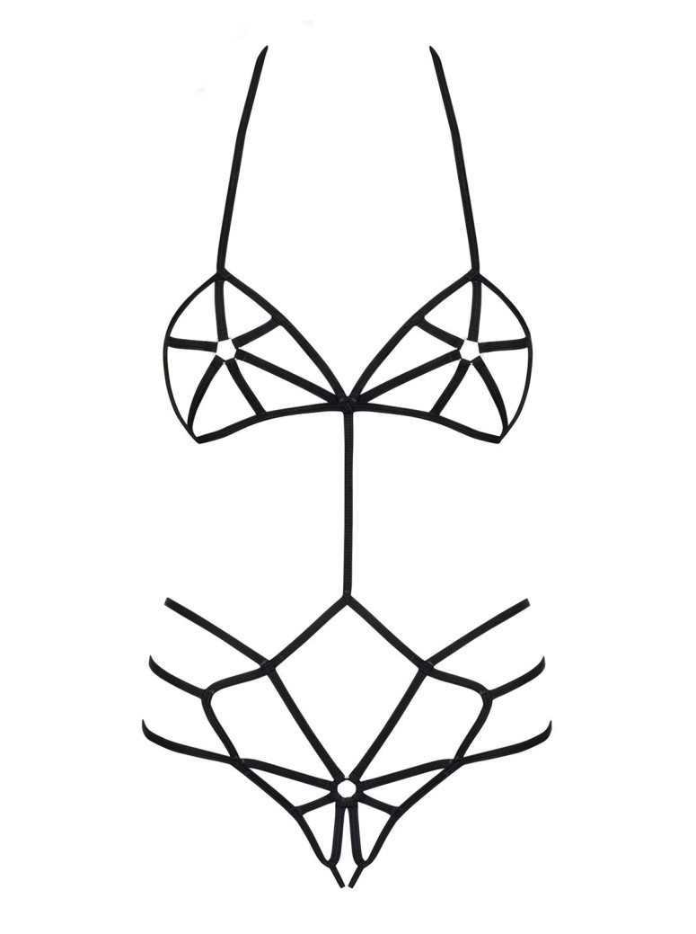 Obsessive Lingerie Essenziale body nero elasticizzato