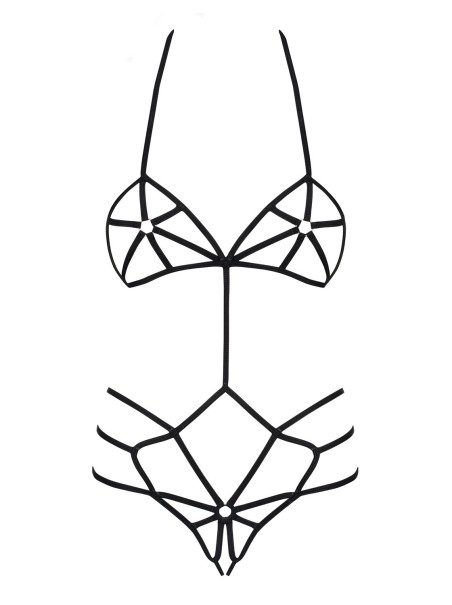 Obsessive Lingerie Essenziale body nero elasticizzato