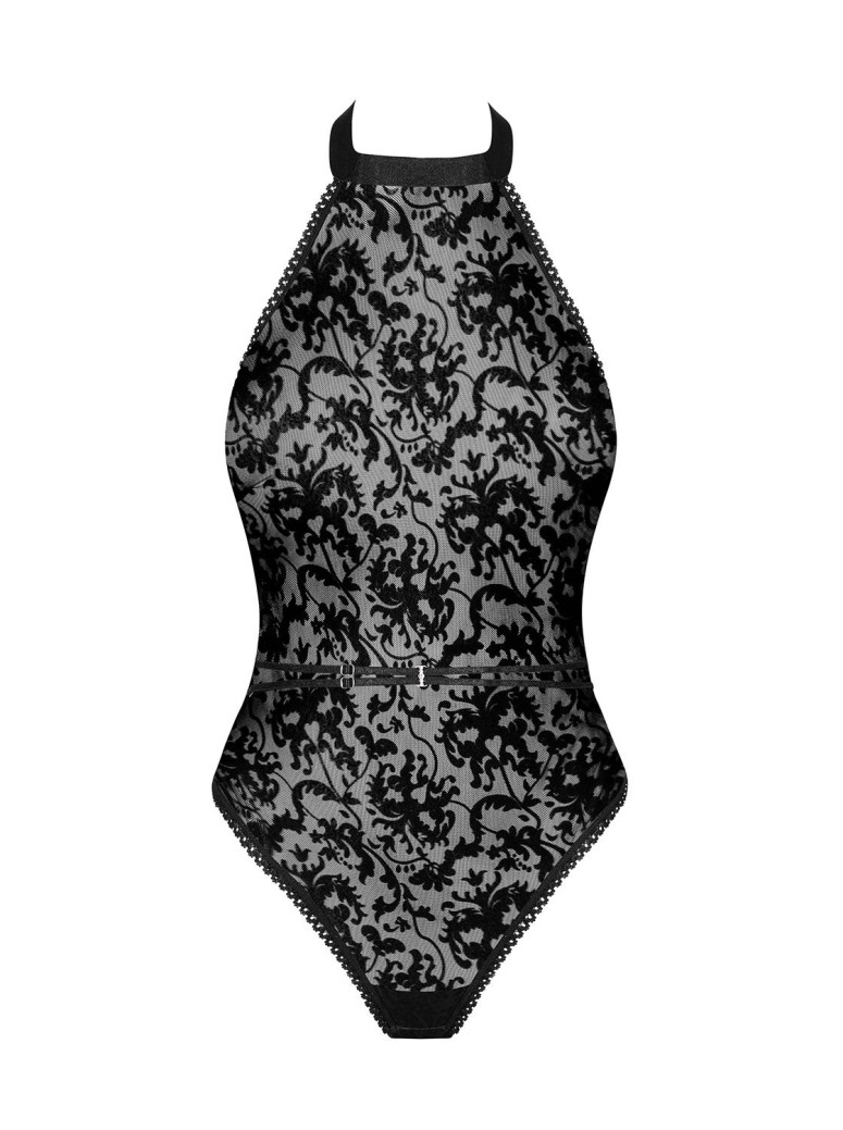 Obsessive Lingerie  body in tulle floreale in velluto Softily