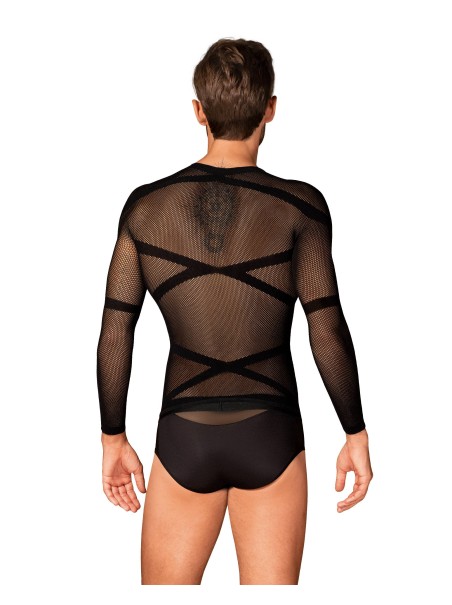 Obsessive Lingerie maglietta uomo a maniche lunghe in microfibra T101