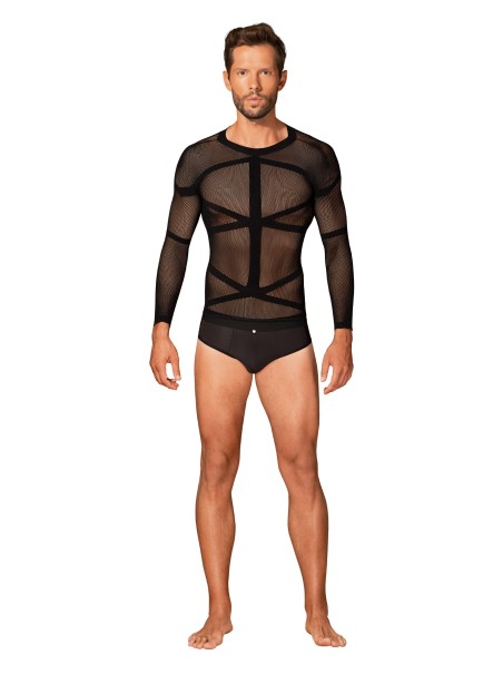 Obsessive Lingerie maglietta uomo a maniche lunghe in microfibra T101