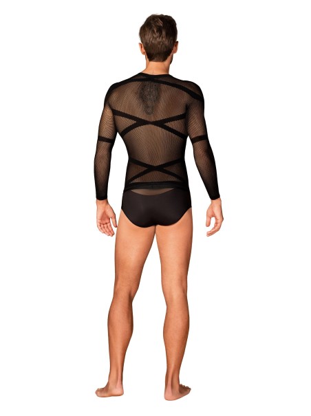 Obsessive Lingerie maglietta uomo a maniche lunghe in microfibra T101