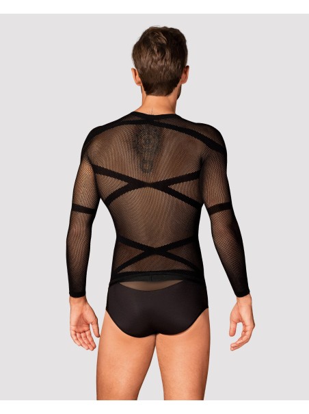 Obsessive Lingerie maglietta uomo a maniche lunghe in microfibra T101