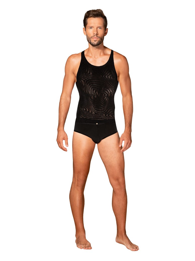 Obsessive Lingerie canotta da uomo in microfibra elasticizzata T103