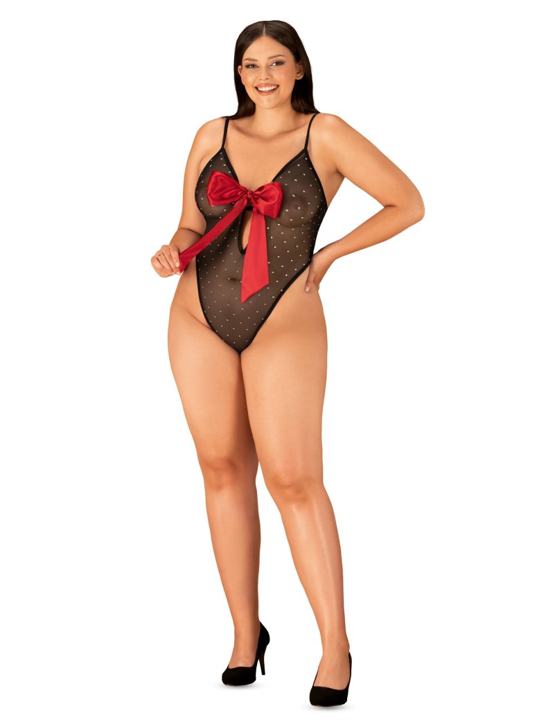 Obsessive Lingerie sexy body in tulle con fiocco Tienesy