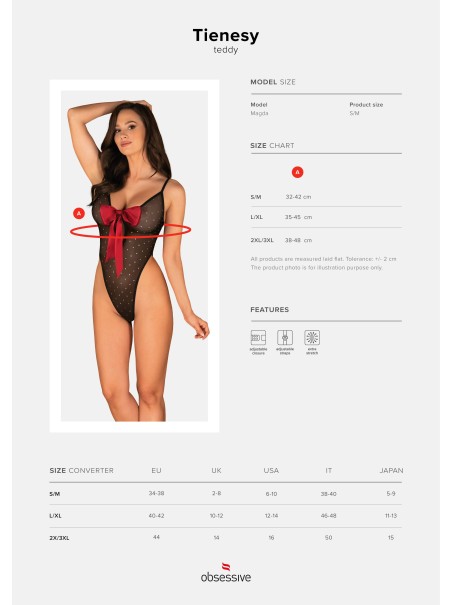 Obsessive Lingerie sexy body in tulle con fiocco Tienesy