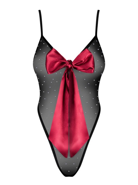 Obsessive Lingerie sexy body in tulle con fiocco Tienesy