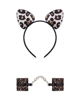 Obsessive Lingerie set cerchietto e manette maculate Tigerlla