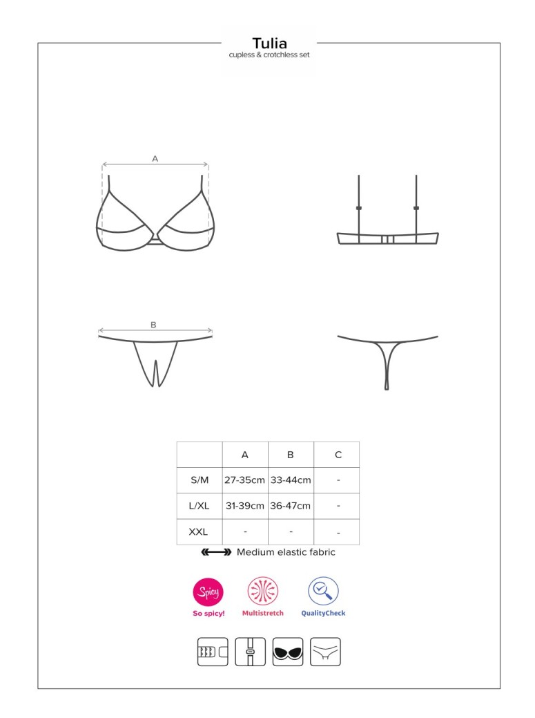 Obsessive Lingerie sexy completino intimo aperto Tulia