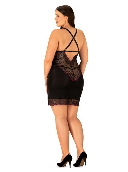 Obsessive Lingerie chemise e perizoma con inserti in pizzo Vanessme Obsessive Lingerie chemise e perizoma con inserti in pizzo Vanessme