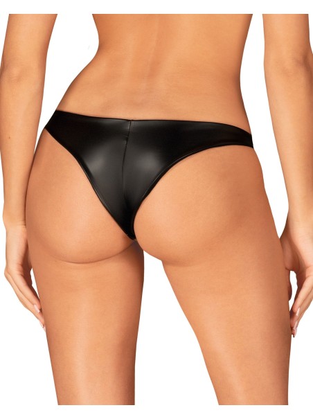 Obsessive Lingerie mutandine in tessuto wetlook ecopelle Viranes