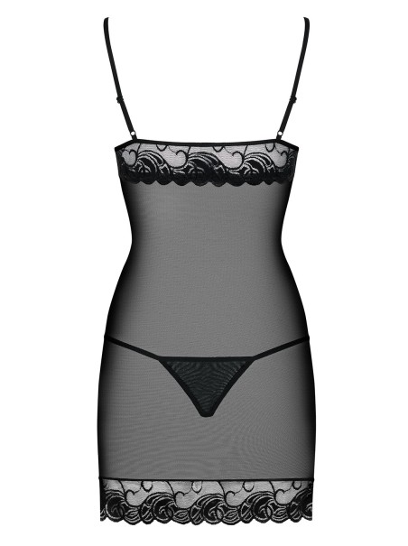 Obsessive Lingerie chemise e perizoma nera Wonderia Obsessive Lingerie chemise e perizoma nera Wonderia