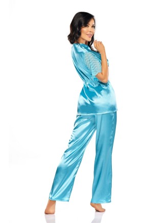 Beauty Night Lingerie top e pantaloni in raso azzurro Missy 2