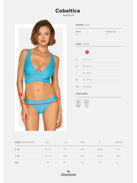 Obsessive bikini turchese con scollatura Cobaltica