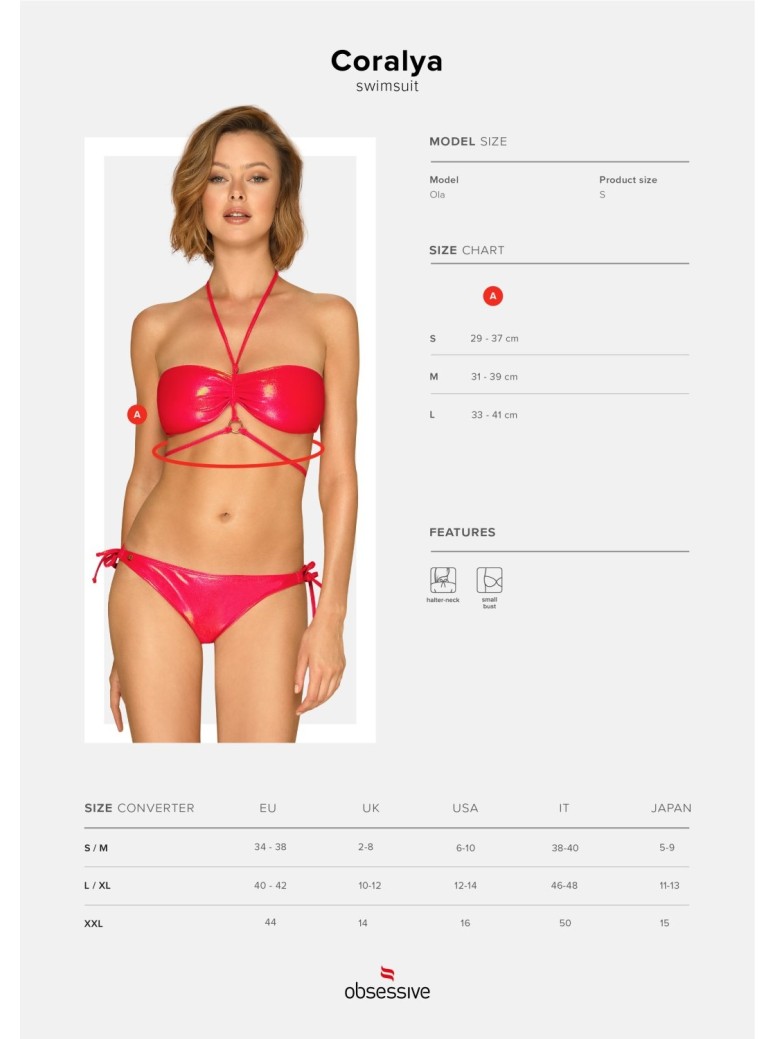 Obsessive moda mare bikini in tessuto lucido Coralya