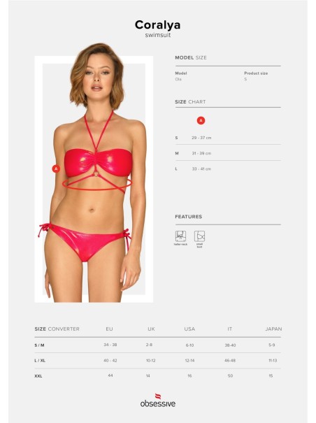 Obsessive moda mare bikini in tessuto lucido Coralya