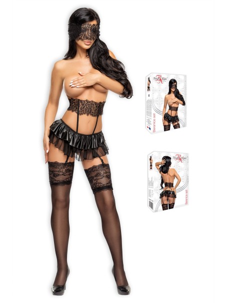 Beauty Night Lingerie sexy completino con minigonna reggicalze Berenice