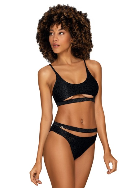 Obsessive moda mare costume due pezzi nero Miamelle
