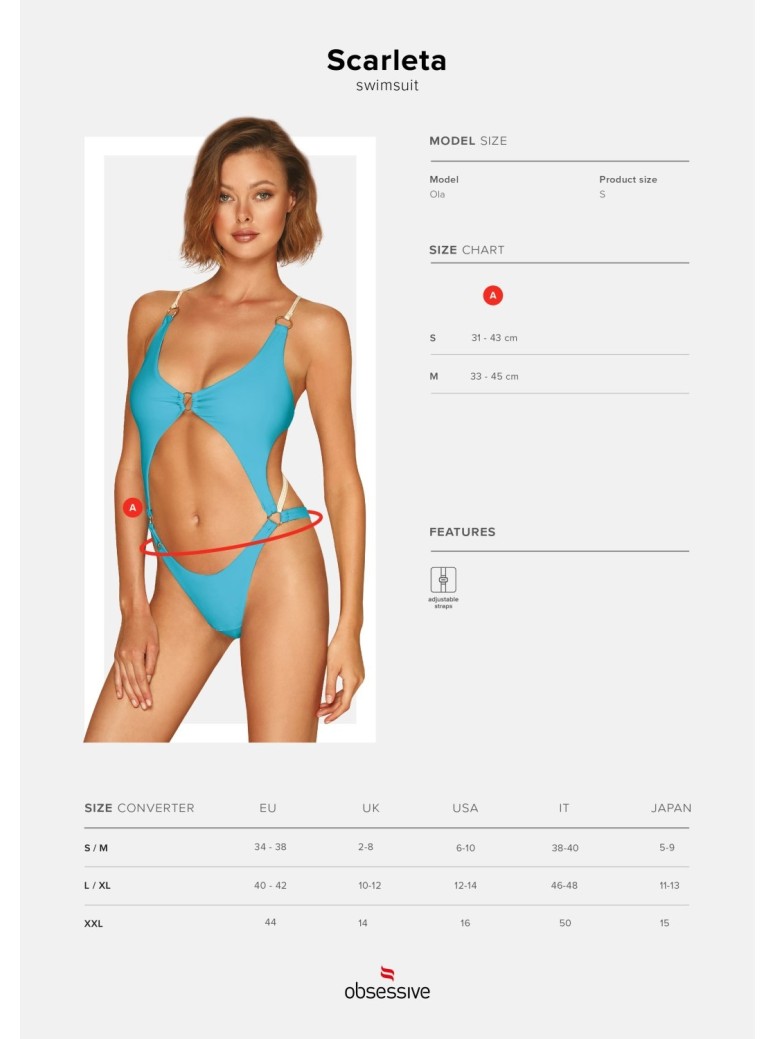 Obsessive sexy costume intero azzurro Scarleta