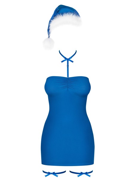 Chemise Natalizia blu completa di accessori Kissmas