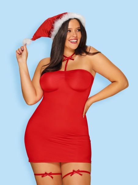 Chemise Natalizia rossa completa di accessori Kissmas Chemise Natalizia rossa completa di accessori Kissmas