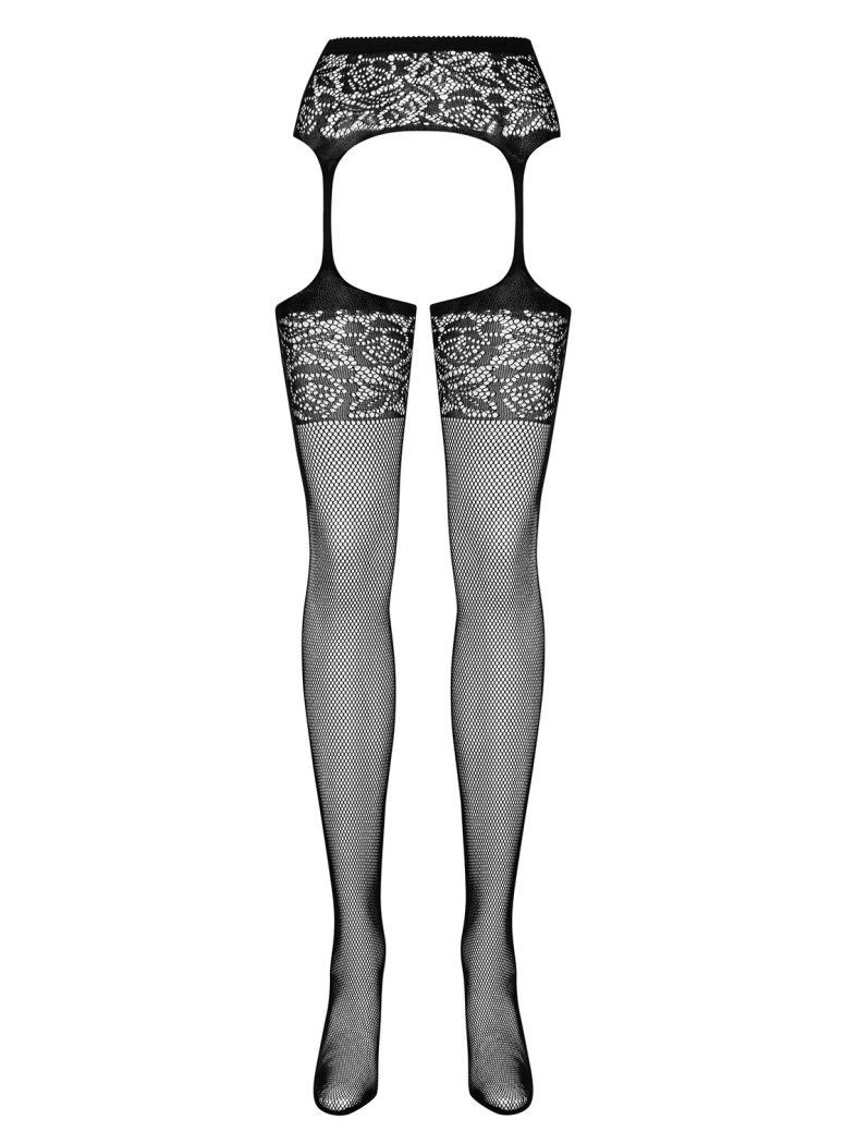 Obsessive Lingerie collant giarrettiera con ricami floreali S500