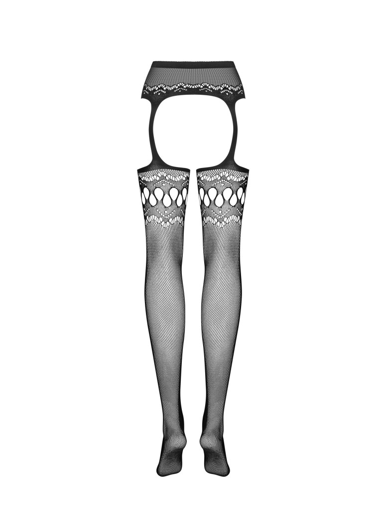Obsessive sexy collant giarrettiera in morbida microrete S214