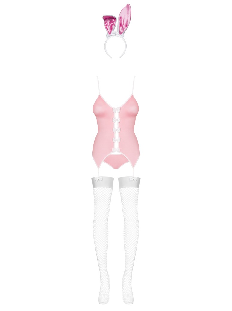 Obsessive Lingerie  costume da coniglietta rosa con accessori Bunny suit
